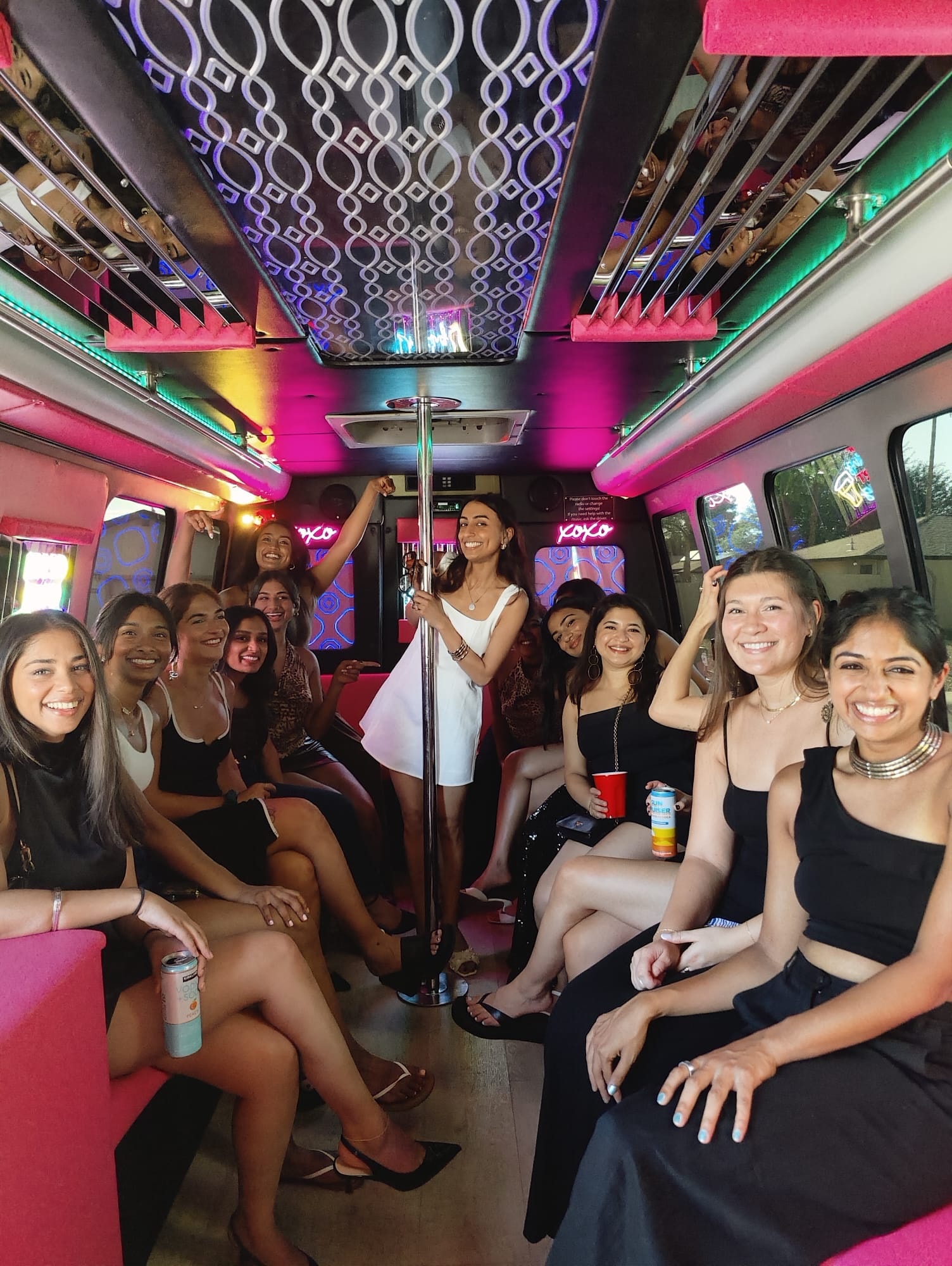Party bus interior celebration quinceañera